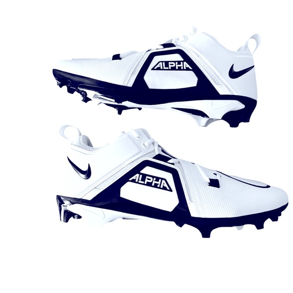 Nike Alpha Menace Pro 3 Low Football Cleats FJ6843-100 Black White New - Picture 1 of 7